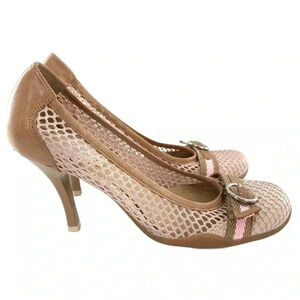 Aldo womens heels size 7 38 tan strawberry pink leather vintage y2k streetwear